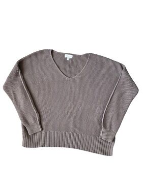 Lucky Brand Relaxed Knit Soft Brown Sweater size Mediun